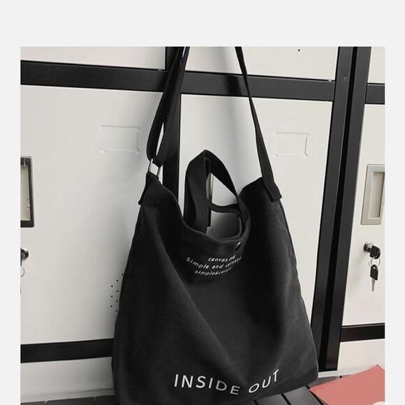 Black Canvas Tote Bag - Picture 10 of 10